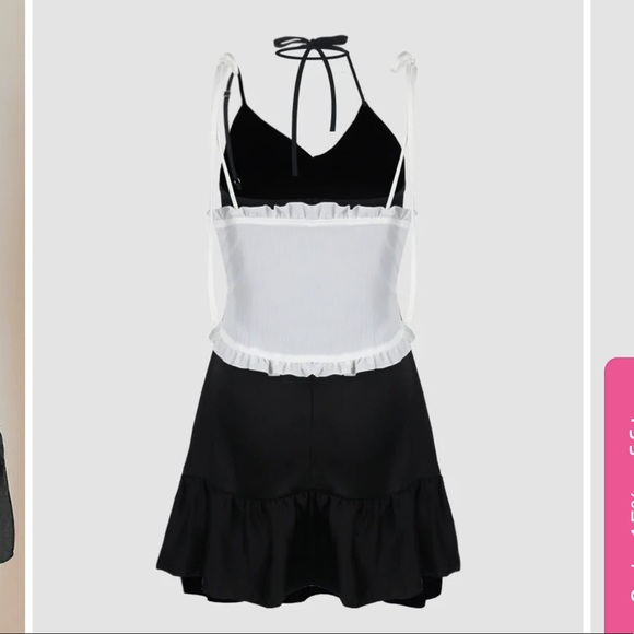 Black Silk Halter Dress with corset top - Picture 3 of 6